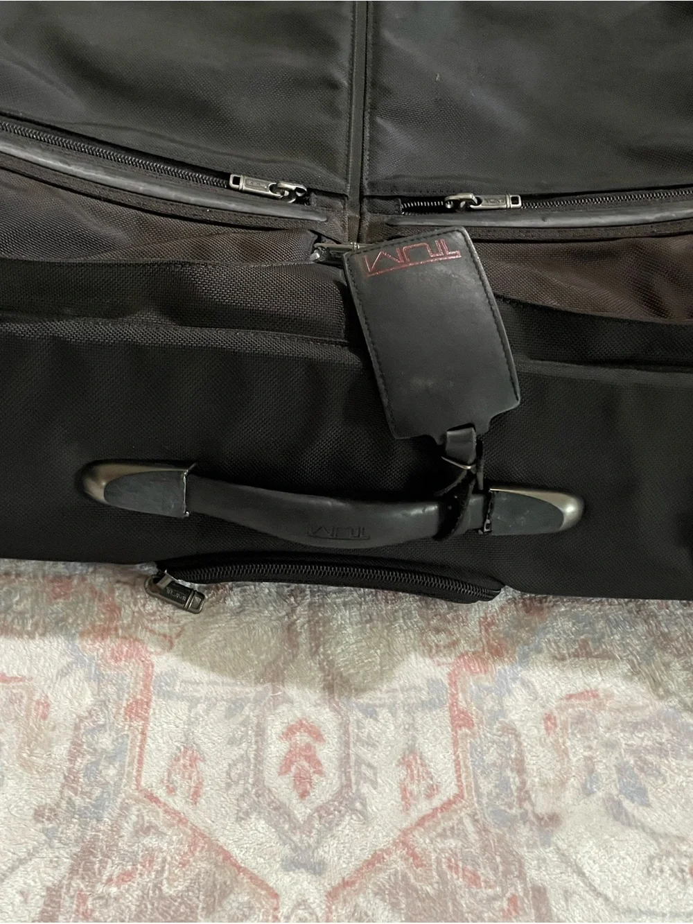 Tumi Black Rolling Garment Bag with Front Zip Pockets